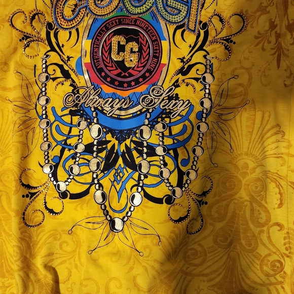 Rocawear Coogi Always Sexy Layered Tank Top Club Yellow Large - Picture 3 of 4